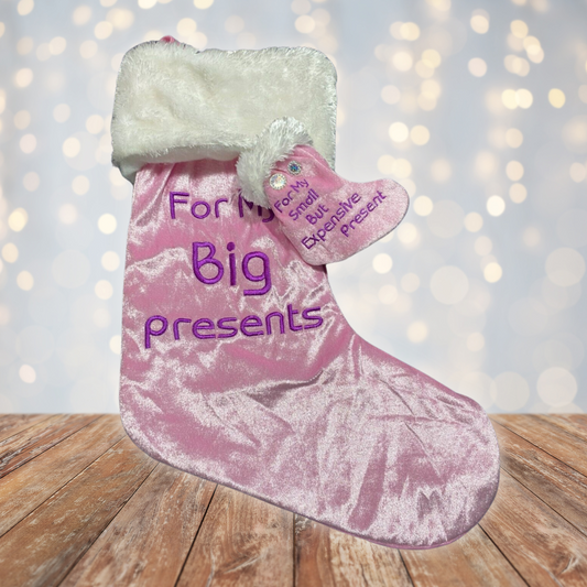Pink Christmas Stockings - 2 Piece Set