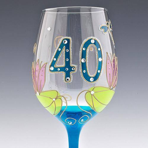 Age-40 Julie Childs Dragonfly Wine Glass - Monkey Monkey Cyprus