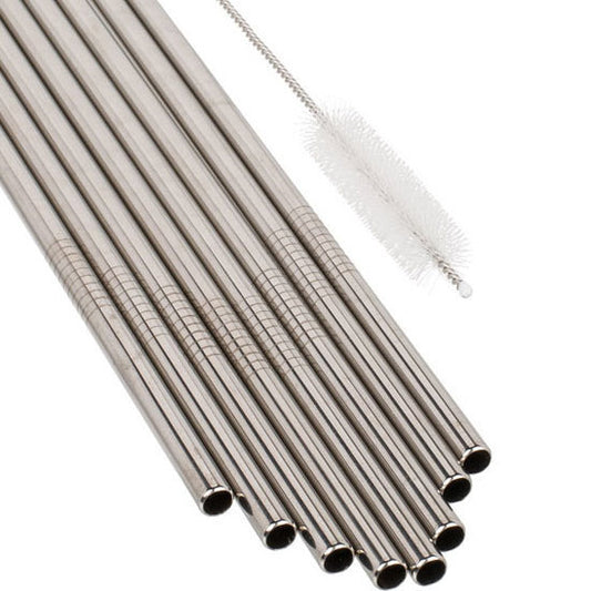 Reusable Metal Drinking Straws (Set of 8)