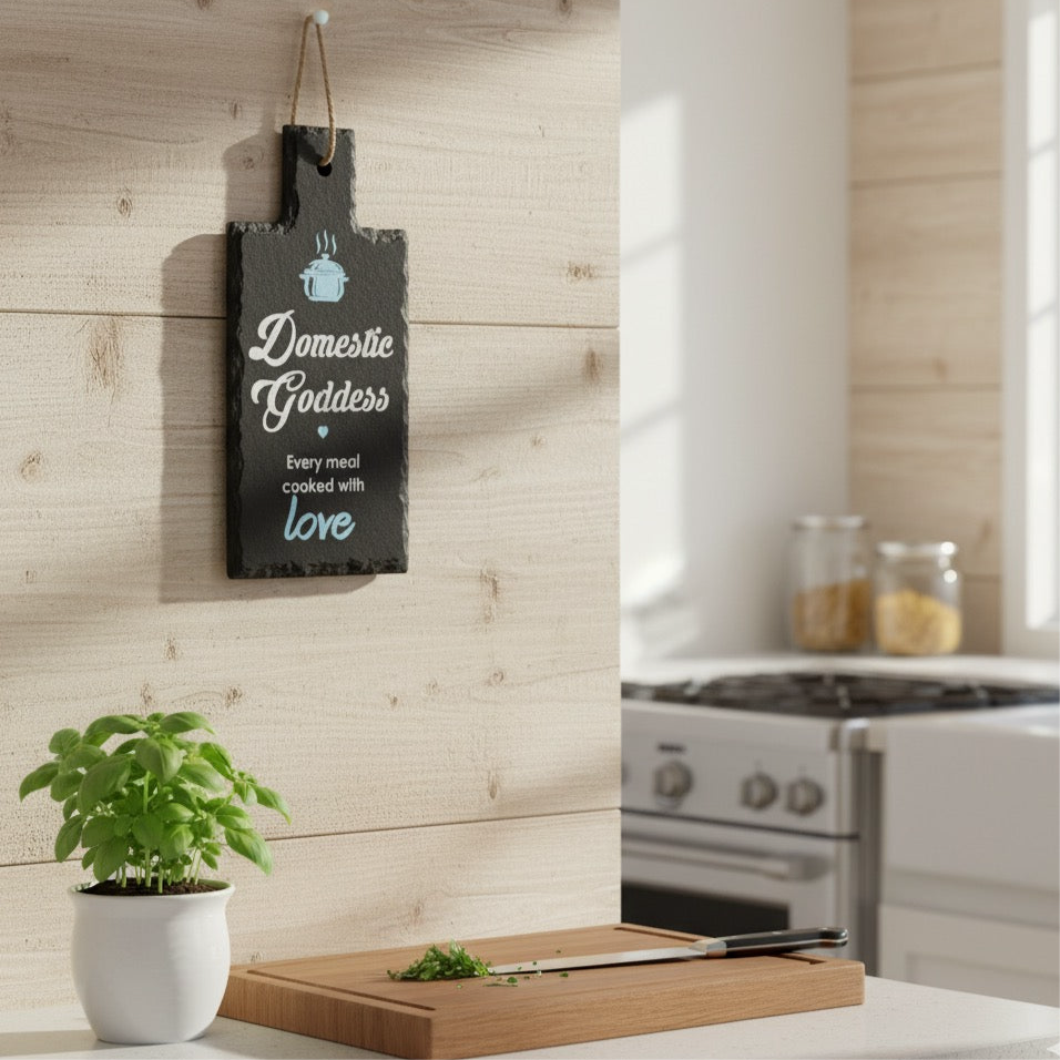 Slate Kitchen Sign - Domestic Goddess