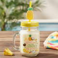 Pineapple Glass Mason Jar