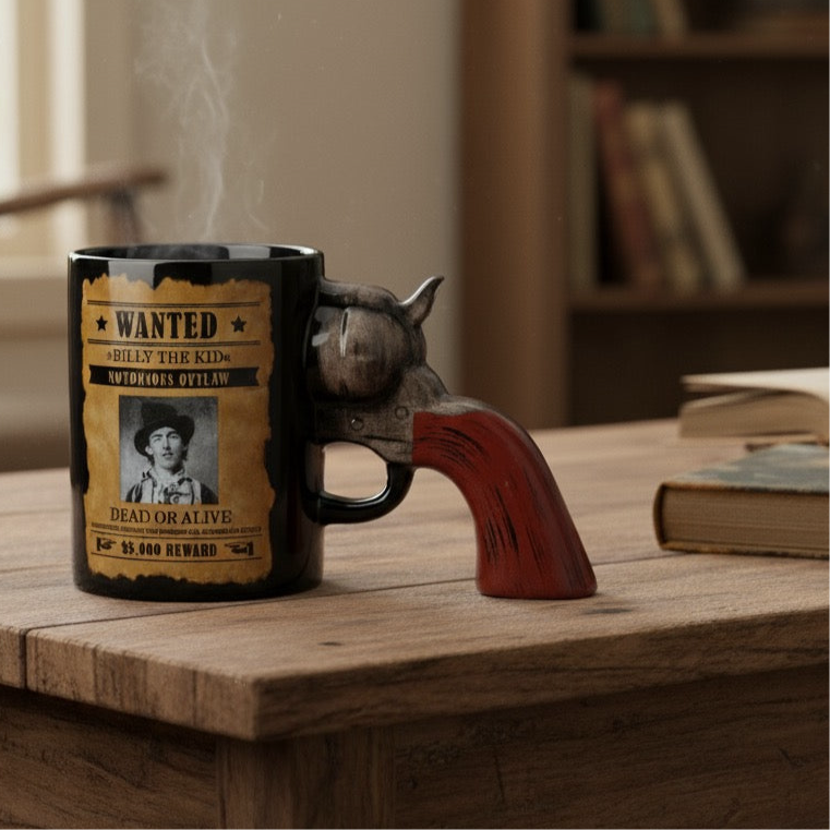 Wanted Revolver Mug