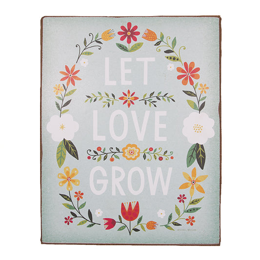 Let Love Grow Folk Wall Plaque - Monkey Monkey Cyprus