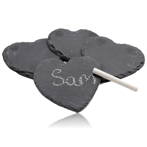 Heart Slate Coasters (Set of 4) - Monkey Monkey Cyprus