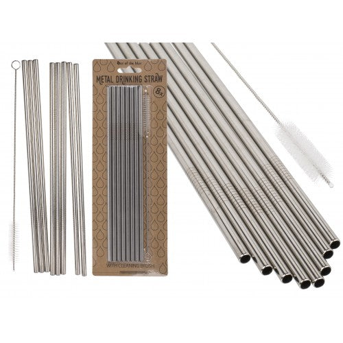 Reusable Metal Drinking Straws (Set of 8) - Monkey Monkey Cyprus