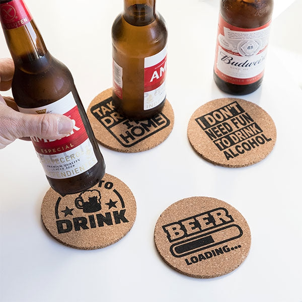 Party Cork Coasters (Set of 4) - Monkey Monkey Cyprus