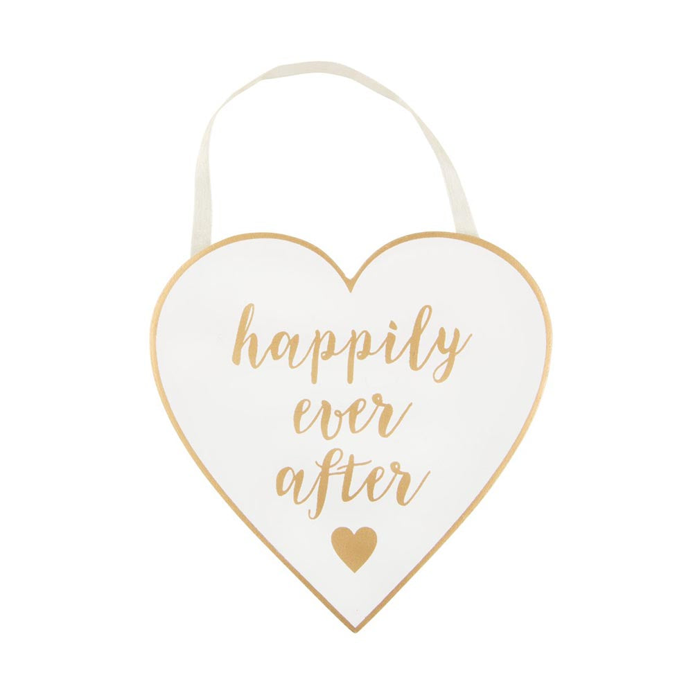 Wooden Gold Happily Ever After Plaque - Monkey Monkey Cyprus