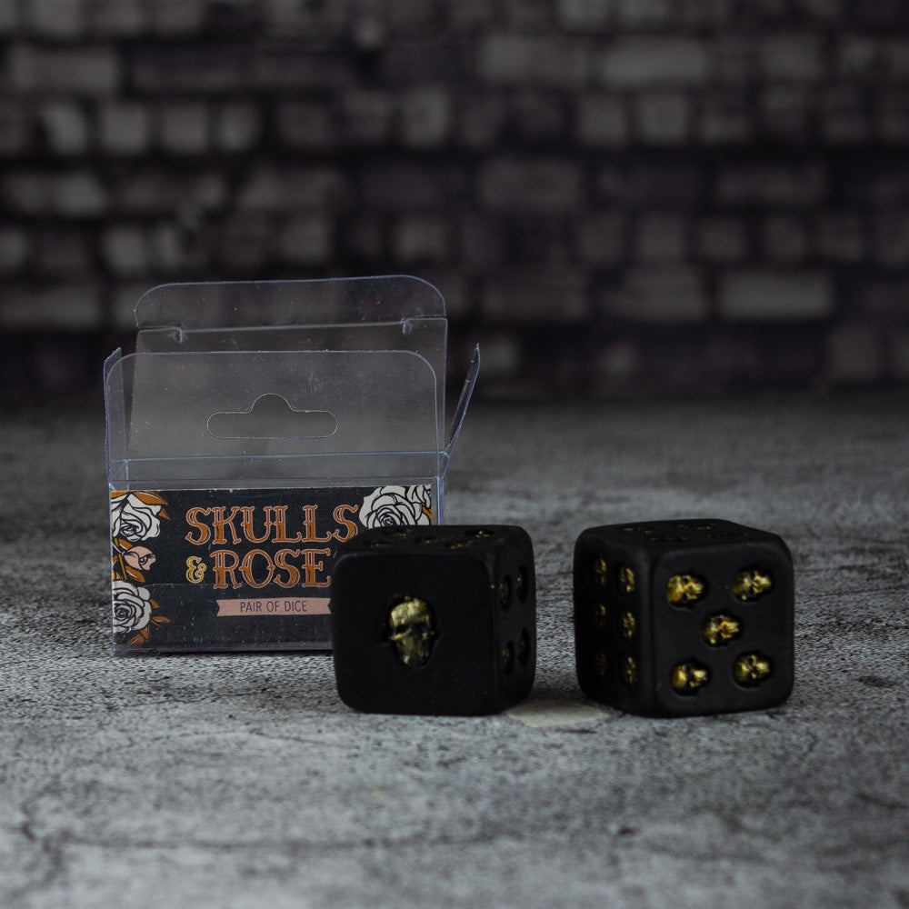 Skulls And Roses Set Of 2 Skull Dice - Monkey Monkey Cyprus